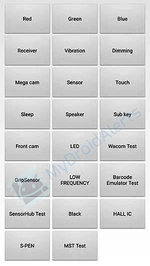 Tools offered in HwModuleTest app